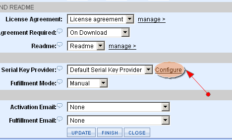 Serial Key Provider 'Configure' Link